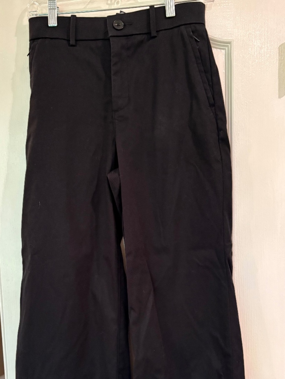 Spanx Women Stretch Twill Wide Leg Ankle Pant Small Petite Black EUC